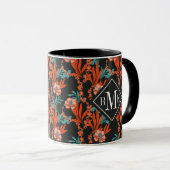 Monogram | Oranje Abstract flessenpatroon Mok (Voorkant rechts)
