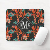 Monogram | Oranje Abstract flessenpatroon Muismat (Met muis)
