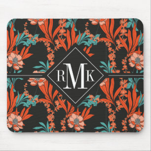 Monogram   Oranje Abstract flessenpatroon Muismat