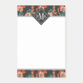 Monogram | Oranje Abstract flessenpatroon Post-it® Notes (Voorkant)