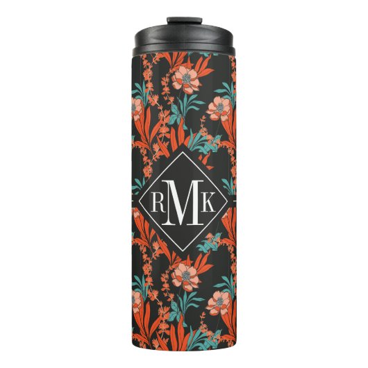Monogram | Oranje Abstract flessenpatroon Thermosbeker (Voorkant)