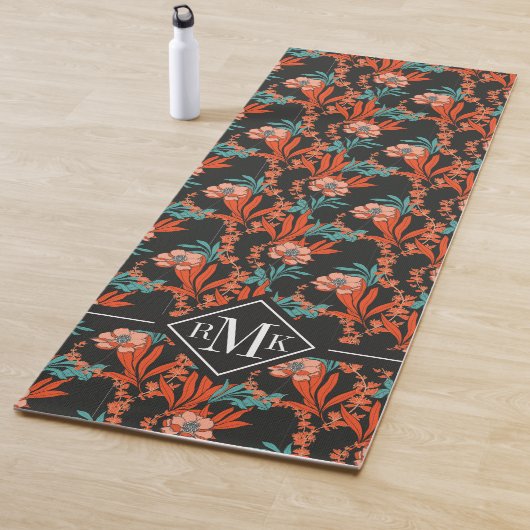 Monogram | Oranje Abstract flessenpatroon Yogamat (In situ)
