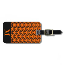 Monogram Oranje Art Deco Schelp Vissen Schubben