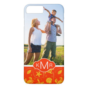 Monogram Oranje balkpatroon iPhone 8/7 Plus Hoesje
