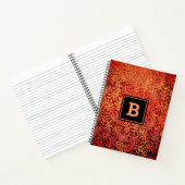 Monogram oranje bladpatroon modern eenvoudig notitieboek (Binnen)