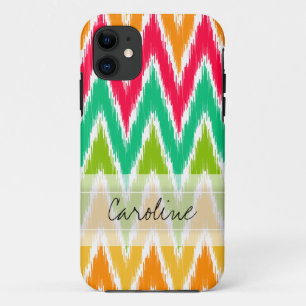 Monogram Oranje Blauwgroen Ikat Chevron Zig Zag Pa Case-Mate iPhone Case