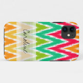 Monogram Oranje Blauwgroen Ikat Chevron Zig Zag Pa Case-Mate iPhone Case (Achterkant (horizontaal))