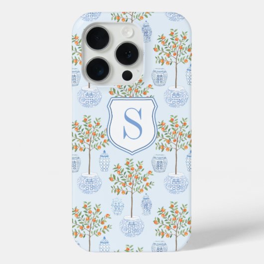 Monogram Oranje boom met citrusvruchten Case-Mate iPhone Case (Achterkant)