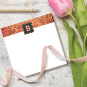 Monogram oranje botanisch bladpatroon vet post-it® notes