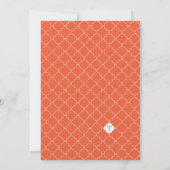 Monogram Oranje Bridal Shower Invitations Kaart (Achterkant)