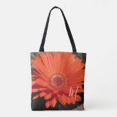 Monogram Oranje Daisy Flower Tote Bag (Achterkant)