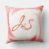 Monogram Oranje draai Abstracte Kunst Kussen (Achterkant)