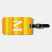 Monogram Oranje Driekleurige Gestreepte Bagagelabel (Voorkant horizontaal)