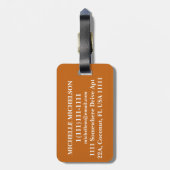 Monogram Oranje Driekleurige Gestreepte Bagagelabel (Achterkant verticaal)