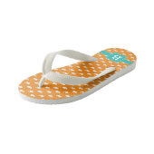 Monogram Oranje en Aqua Whales Square Kinder Teenslippers (Schuin)