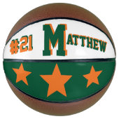 Monogram Oranje en Groen Basketbal (Voorkant)