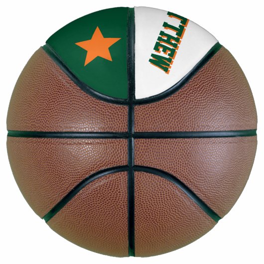 Monogram Oranje en Groen Basketbal (Rechts)