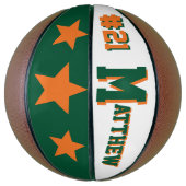 Monogram Oranje en Groen Basketbal (Verticaal)