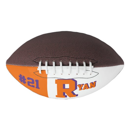 Monogram Oranje en Paars American Football (Voorkant)