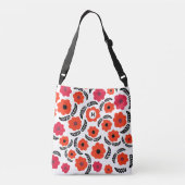Monogram Oranje en rood Floral Crossbody Tas (Achterkant)