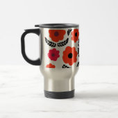 Monogram Oranje en rood Floral Reisbeker (Links)