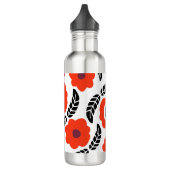 Monogram Oranje en rood Floral Waterfles (Links)