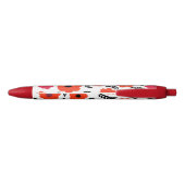 Monogram Oranje en rood Floral Zwarte Inkt Pen (Achterkant)