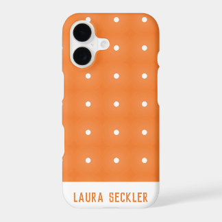 Monogram Oranje en wit Polka Dots Pattern