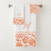 monogram Oranje en witte  damkers Bad Handdoek (Insitu)