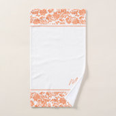monogram Oranje en witte  damkers Bad Handdoek (Handdoek)
