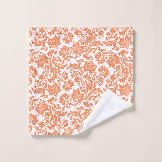 monogram Oranje en witte  damkers Bad Handdoek (Wasdoekje)