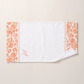 monogram Oranje en witte  damkers Bad Handdoek (Handdoek)