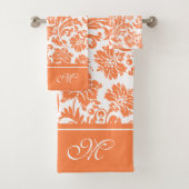 monogram Oranje en witte  damkers Bad Handdoek (Insitu)