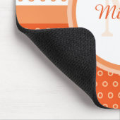 Monogram Oranje en witte pooldots met naam Muismat (Hoek)