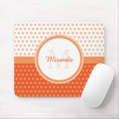 Monogram Oranje en witte pooldots met naam Muismat (Met muis)