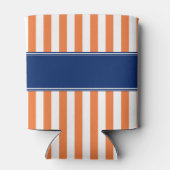 Monogram Oranje en witte strepen met koninklijk bl Blikjeskoeler (Achterkant)
