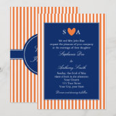 Monogram Oranje en witte strepen met koninklijk bl Kaart (Voorkant / Achterkant)