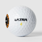 Monogram Oranje en zwarte bufferplaat Golfballen (Logo)