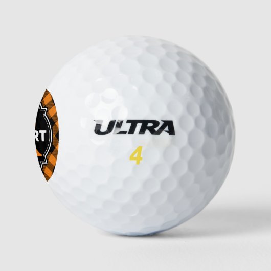 Monogram Oranje en zwarte bufferplaat Golfballen (Logo)