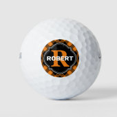 Monogram Oranje en zwarte bufferplaat Golfballen (Voorkant)