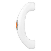 Monogram Oranje en zwarte cirkels Keramische Kastgreep (Zijkant)