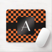 Monogram oranje en zwarte controleurs muismat (Met muis)