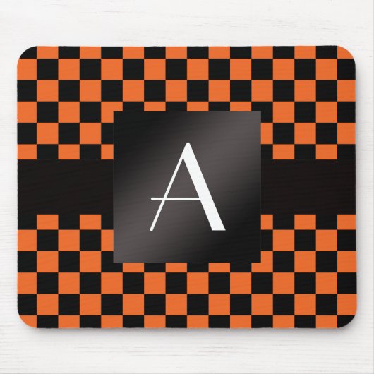 Monogram oranje en zwarte controleurs muismat (Voorkant)