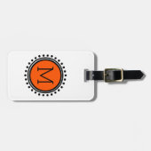 Monogram Oranje- en zwarte poladots Bagagelabel (Voorkant horizontaal)