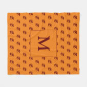MONOGRAM Oranje Fall Leaves Rustic herfst Fleece Deken (Voorkant (Horizontaal))