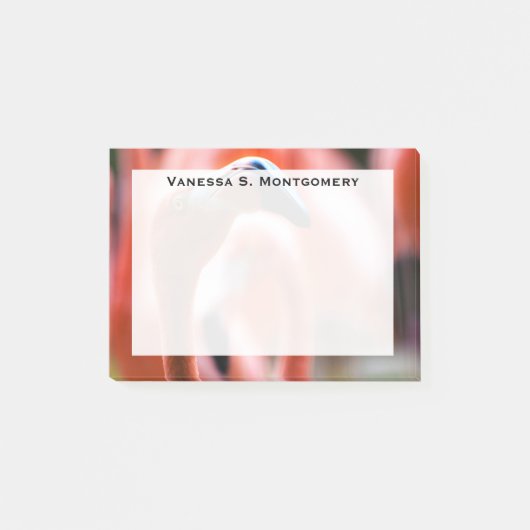 Monogram Oranje Flamingo Watervogel Post-it® Notes (Voorkant)
