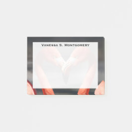 Monogram Oranje Flamingo's Wadende Vogel Hart Post-it® Notes