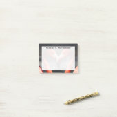 Monogram Oranje Flamingo's Wadende Vogel Hart Post-it® Notes (Op bureau)