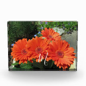 Monogram Oranje Floral Foto (Voorkant)