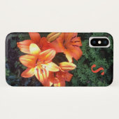 Monogram Oranje Floral Foto Case-Mate iPhone Case (Achterkant (horizontaal))